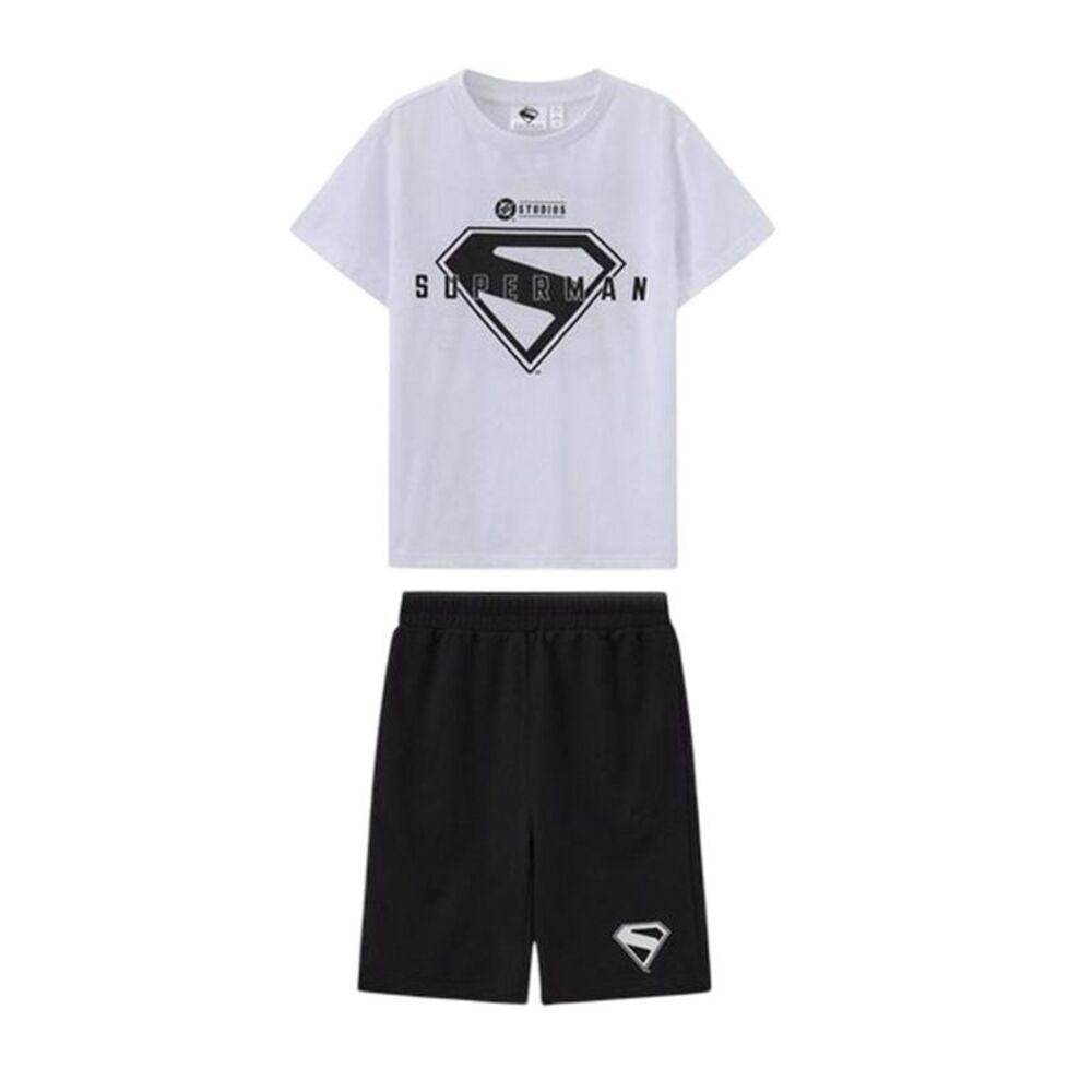 Superman Childrens/Kids Logo T-Shirt & Shorts Set / White/Black